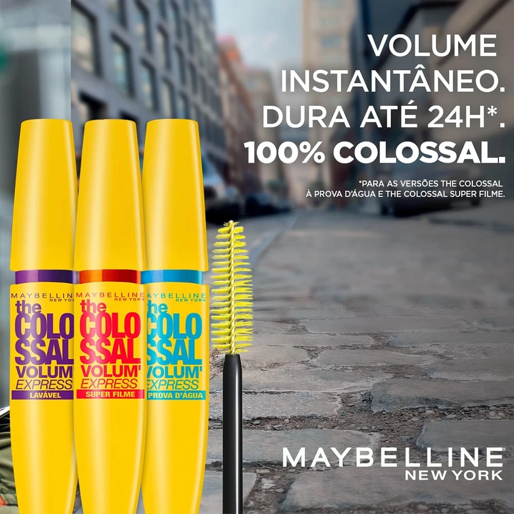 Kit Máscara de Cílios The Colossal Volum Express Maybelline Lavável e Waterproof 2 Unidades Produto Kit Máscara de Cílios The Colossal Volum Express Maybelline Lavável e Waterproof 2 Unidades