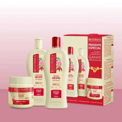 Kit Crespos Rosa Mosqueta Bio Extratus Shampoo 500ml Condicionador 500ml Máscara 230g Produto Kit Crespos Rosa Mosqueta Bio Extratus Shampoo 500ml Condicionador 500ml Máscara 230g