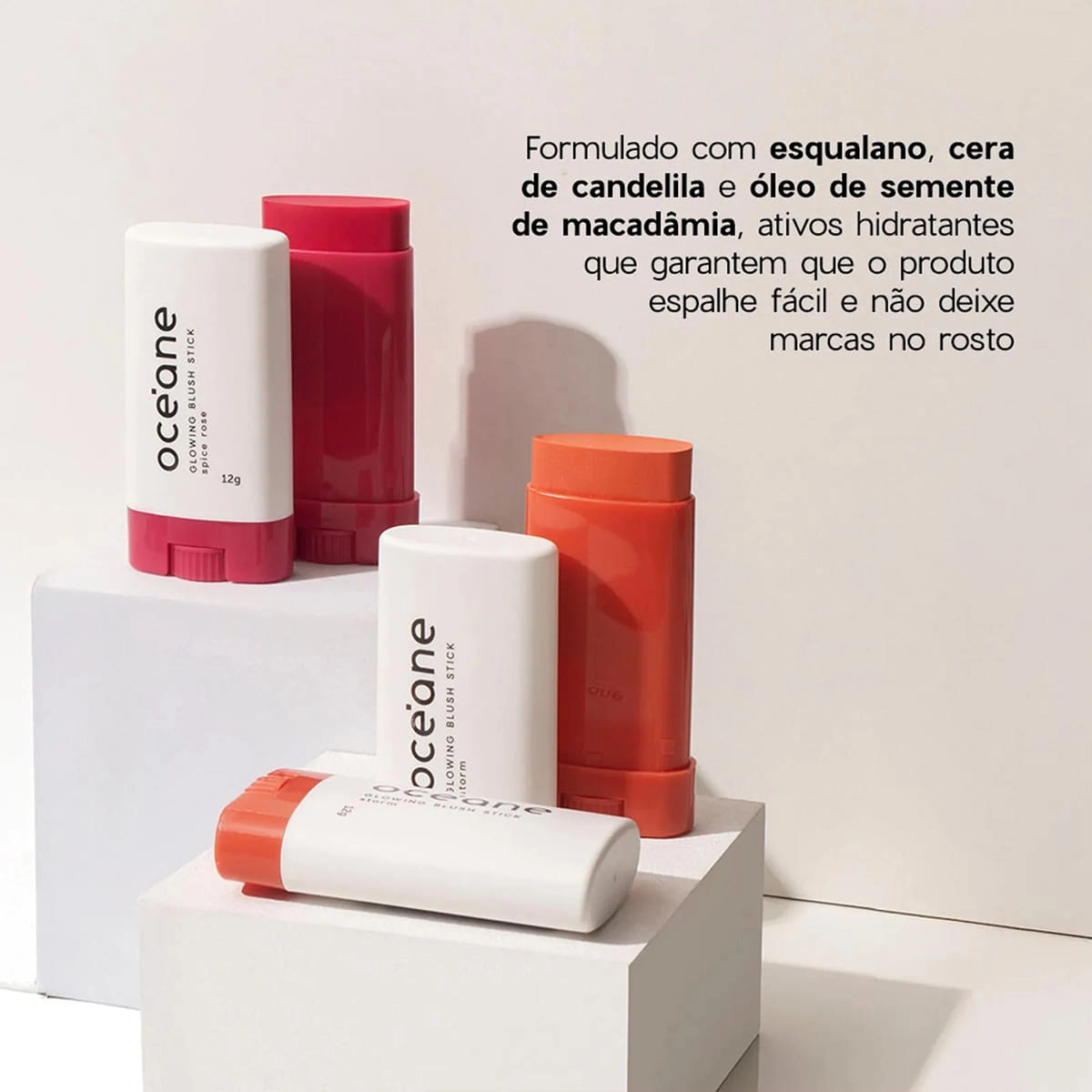 Produto Blush em Bastão Multifuncional Storm Laranja Océane Limited Glowing Stick 12g