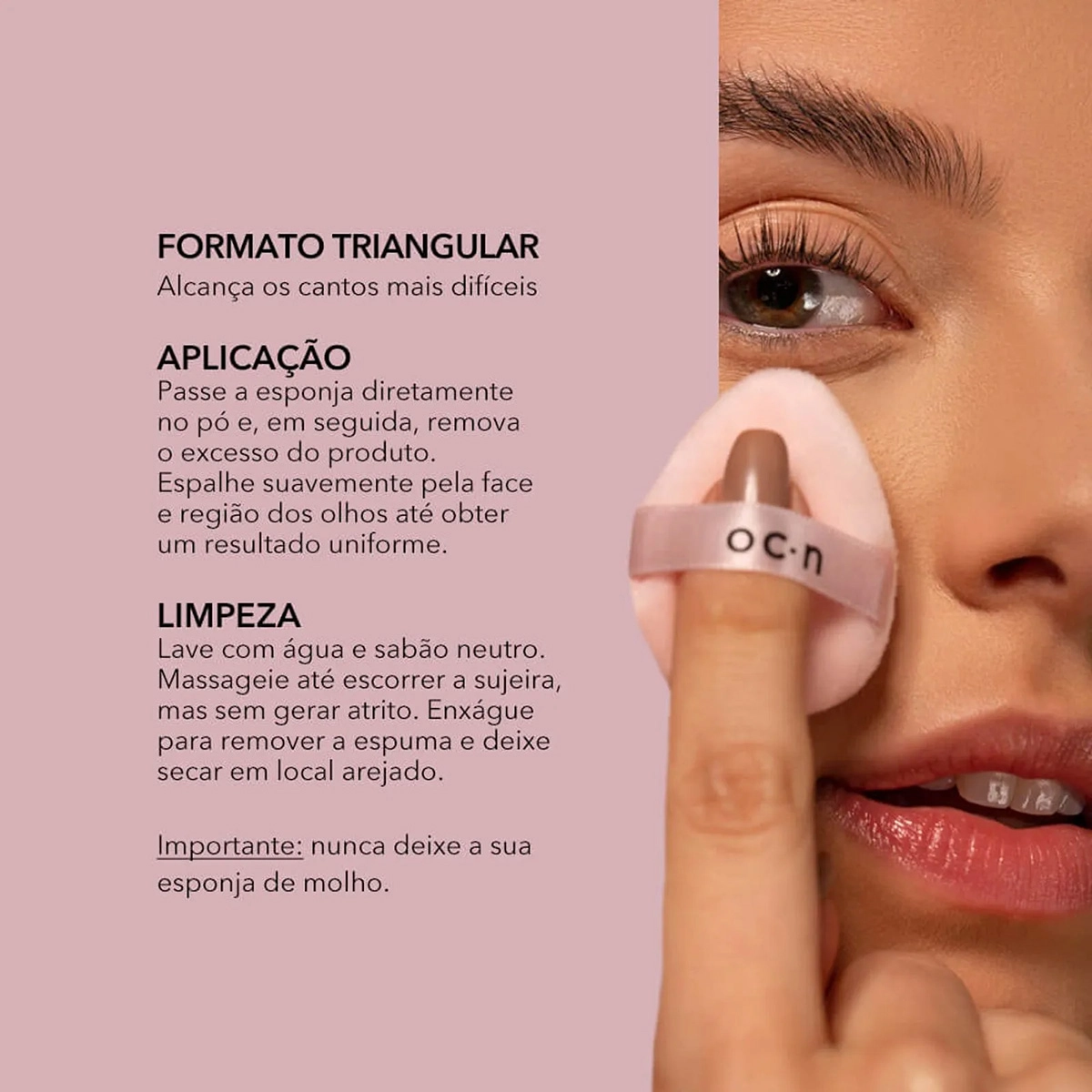 Produto: Esponja de Maquiagem Mini Powder Puff Rosa Océane Edition