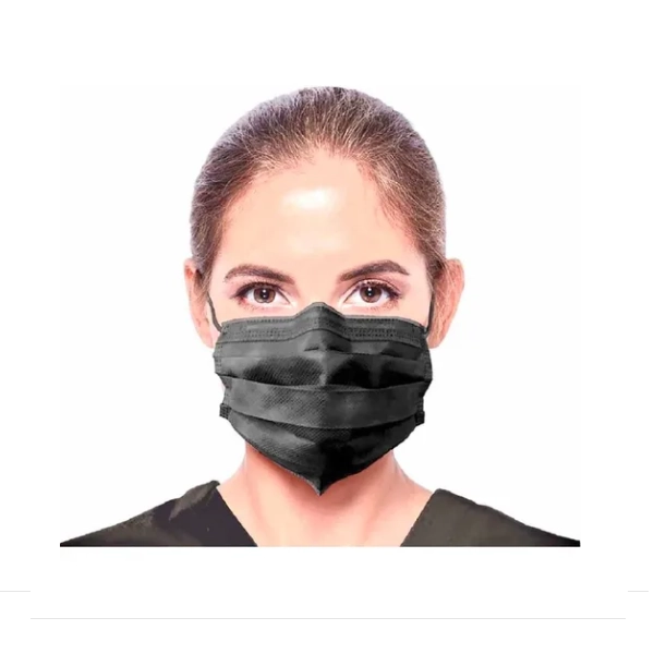 Produto: Mascara Descartável Preta Tripla Ryan - 3x50 Unidades