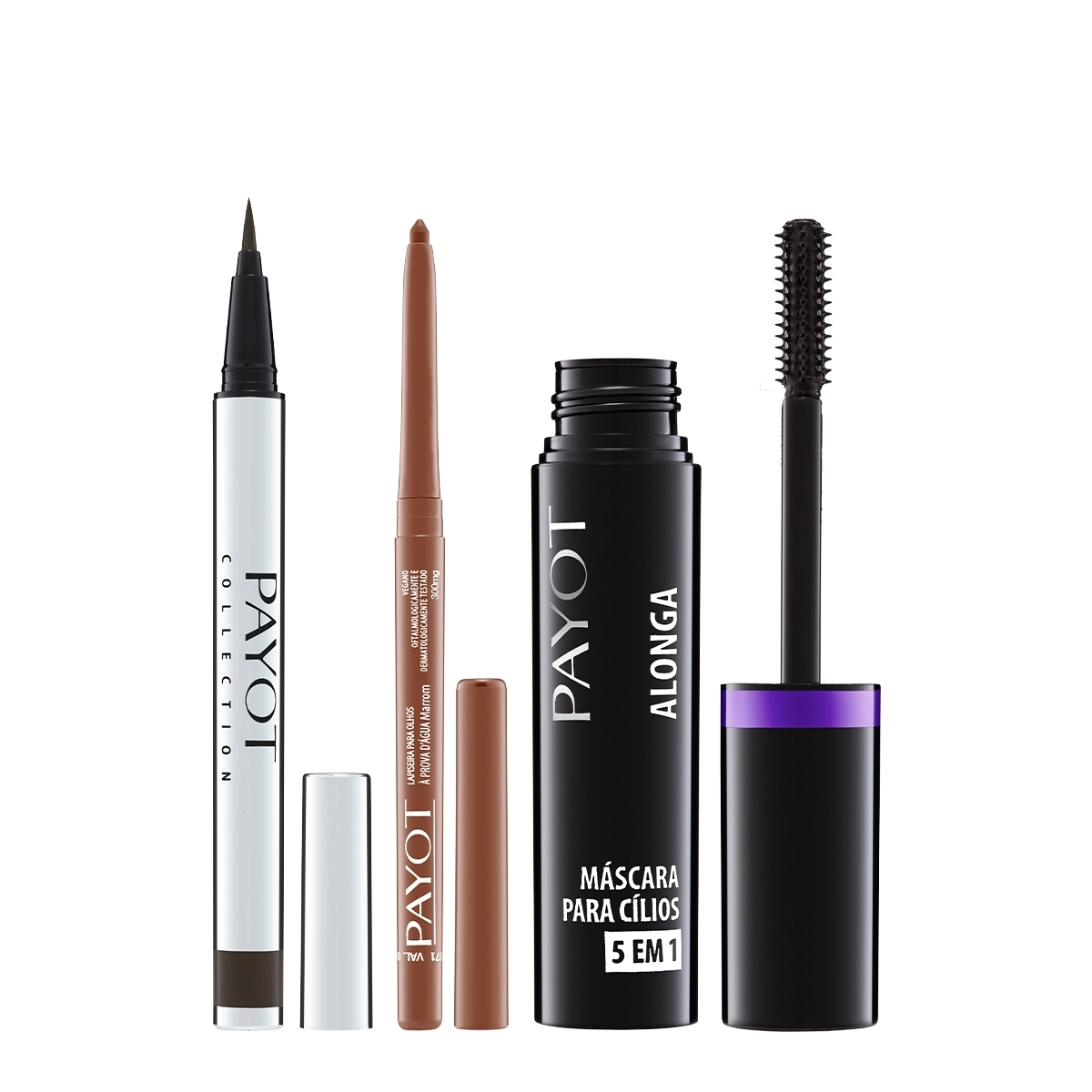 Kit Payot Caneta Delineadora Silver Marrom Lapiseira Retrátil Marrom Máscara de Cílios (3 produtos) Produto: Kit Payot Caneta Delineadora Silver Marrom Lapiseira Retrátil Marrom Máscara de Cílios (3 produtos)