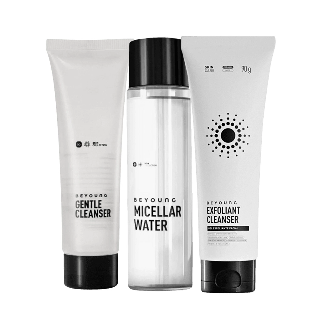Produto: Kit Beyoung Exfoliant Cleanser Esfoliante Água Micelar e Gel de Limpeza (3 Produtos)