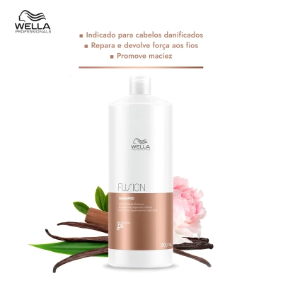 Produto: Kit Wella Professionals Fusion Shampoo 1L e Máscara 500ml com Válvula Pump