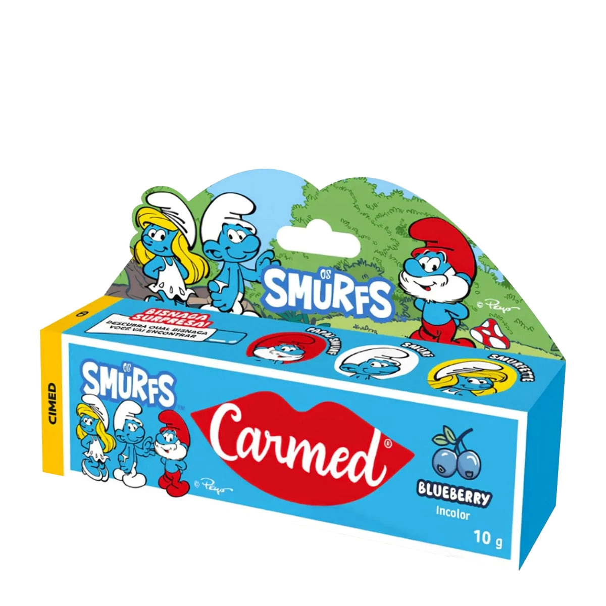Produto: Carmed Os Smurfs Blueberry Incolor - Hidratante Labial 10g