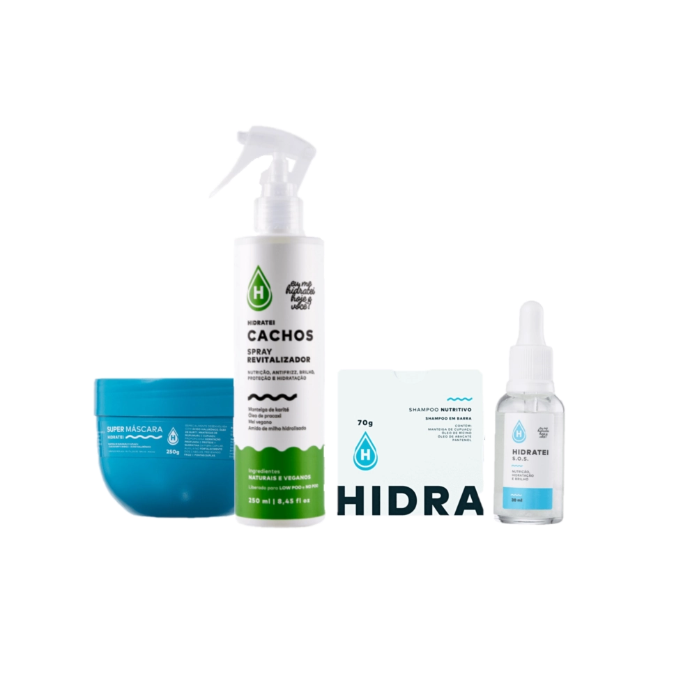Produto: Kit Hidratei S.O.S Nutritivo Super Cachos Spray (4 produtos)