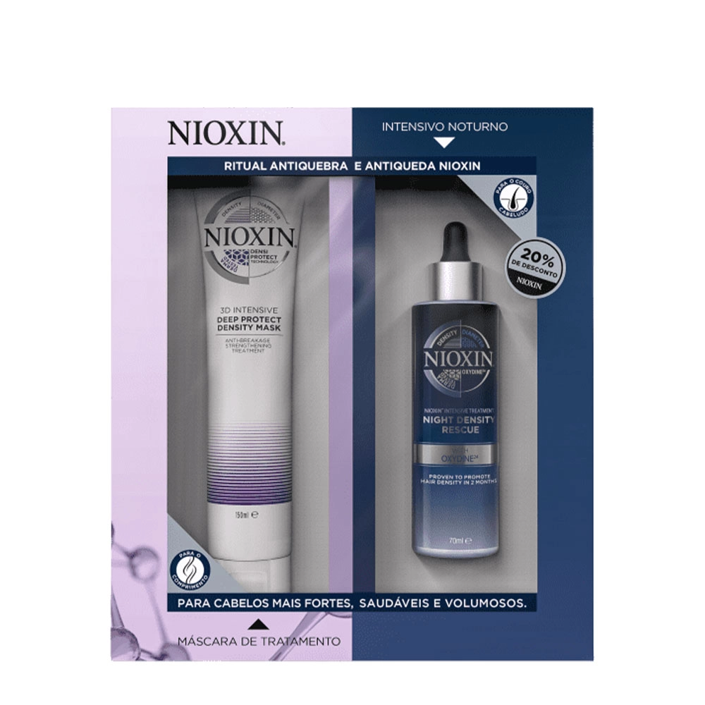 Produto: Nioxin 3D Intensive Deep Protect & Night Density Rescue (2 produtos)
