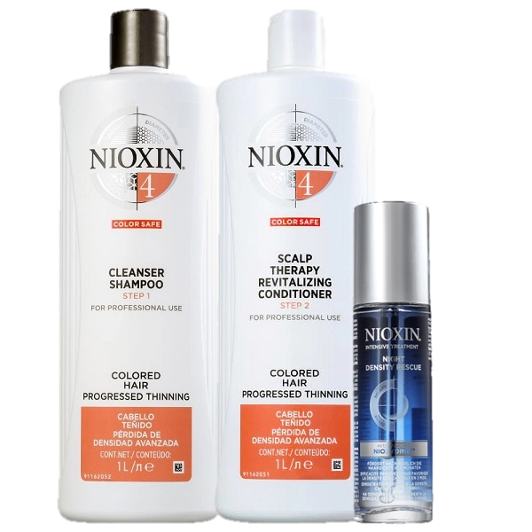 Produto: Nioxin Sistema 4 Cleanser Duo 1L e Serum Noturno 70ml 3 Produtos