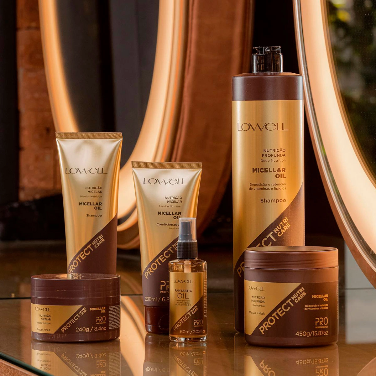 Produto: Kit Lowell Pro Protect Nutri Care Shampoo Condicionador Máscara e Pour Toi Parfum Cabelo e Corpo (4 produtos)