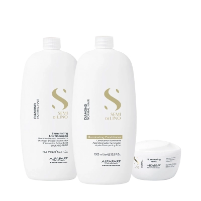 Produto: Kit Alfaparf Semi Di Lino Diamond Illuminating Maciez e Tratamento 3 Produtos