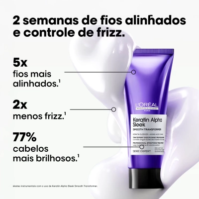 L'Oréal Professionnel Keratin Alpha Sleek - Smooth Transformer 200ml Produto L'Oréal Professionnel Keratin Alpha Sleek - Smooth Transformer 200ml