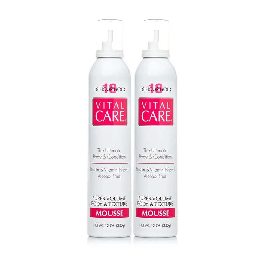 Kit Vital Care Super Volume - Mousse Vermelho 18HRS 340g (2 unidades) Produto: Kit Vital Care Super Volume - Mousse Vermelho 18HRS 340g (2 unidades)