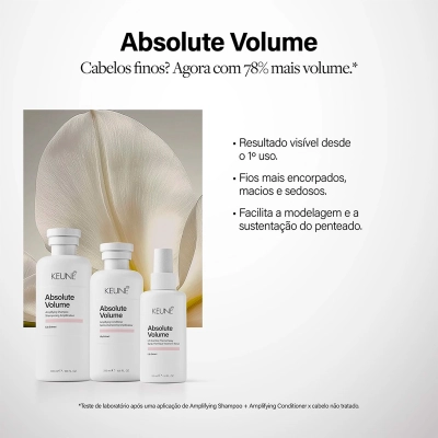 Produto Kit Keune Absolute Volume Shampoo Condicionador e Spray 3 Produtos