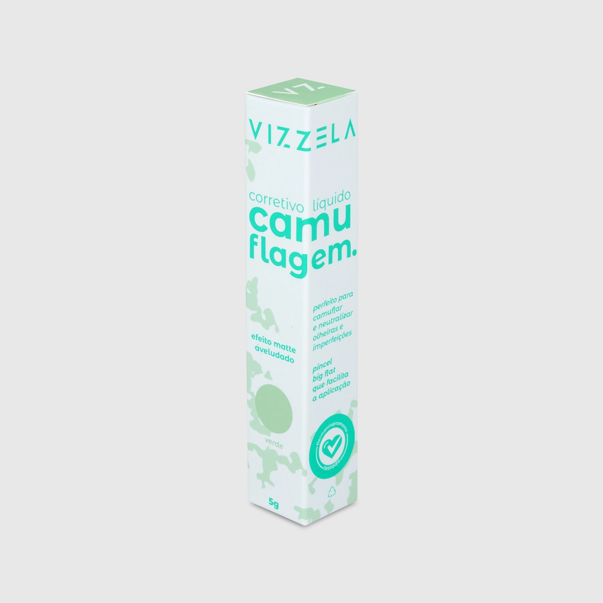 Produto: Corretivo Líquido Camuflagem Verde Vizzela 5g