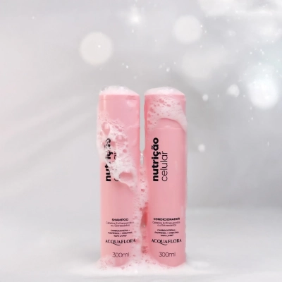 Kit Nutrição Celular Acquaflora 5 Produtos Shampoo Condicionador Máscara Hidratante Ampola Produto Kit Nutrição Celular Acquaflora 5 Produtos Shampoo Condicionador Máscara Hidratante Ampola
