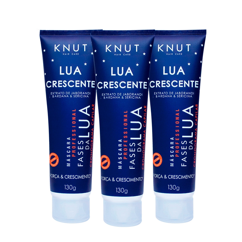 Kit Knut Professional Fases da Lua Máscara Lua Crescente 130g (3 unidades) Produto: Kit Knut Professional Fases da Lua Máscara Lua Crescente 130g (3 unidades)