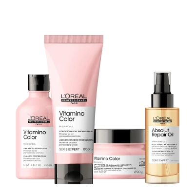 Produto: Kit L'Oréal Professionnel Vitamino Color Shampoo Condicionador Máscara e Óleo