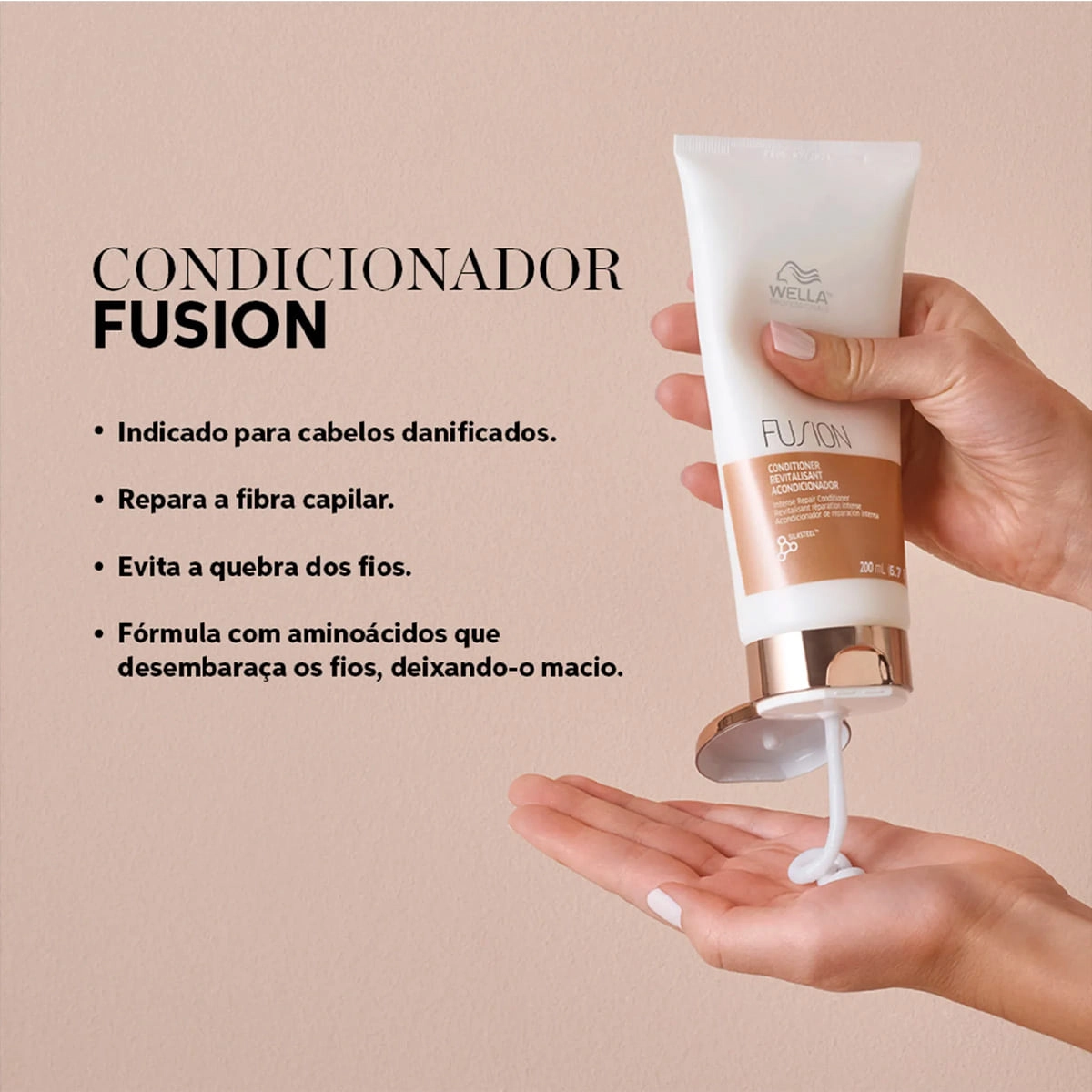 Kit Shampoo 250ml e Condicionador 200ml Wella Professionals Fusion Produto Kit Shampoo 250ml e Condicionador 200ml Wella Professionals Fusion