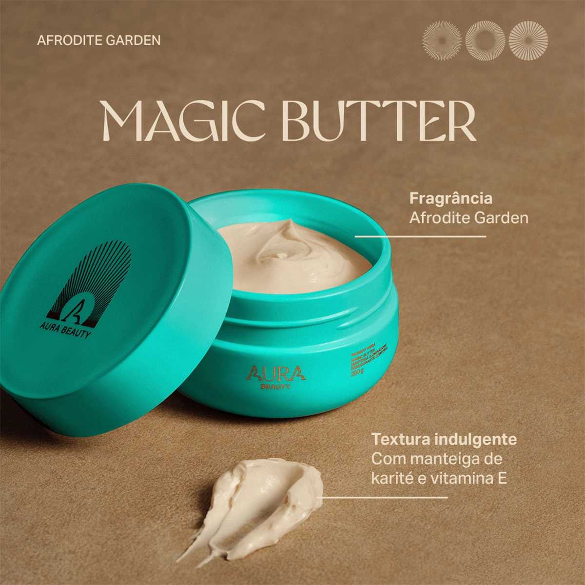 Manteiga Iluminadora Corporal Afrodite Garden Aura Beauty Magic Butter 200g Produto Manteiga Iluminadora Corporal Afrodite Garden Aura Beauty Magic Butter 200g
