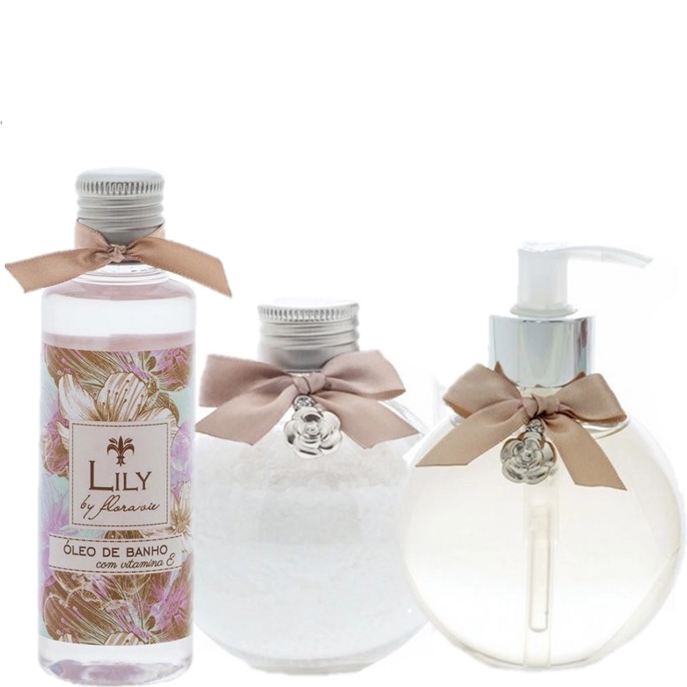 Kit Flora Vie Lily Banho Relaxante (3 Produtos) Produto: Kit Flora Vie Lily Banho Relaxante (3 Produtos)