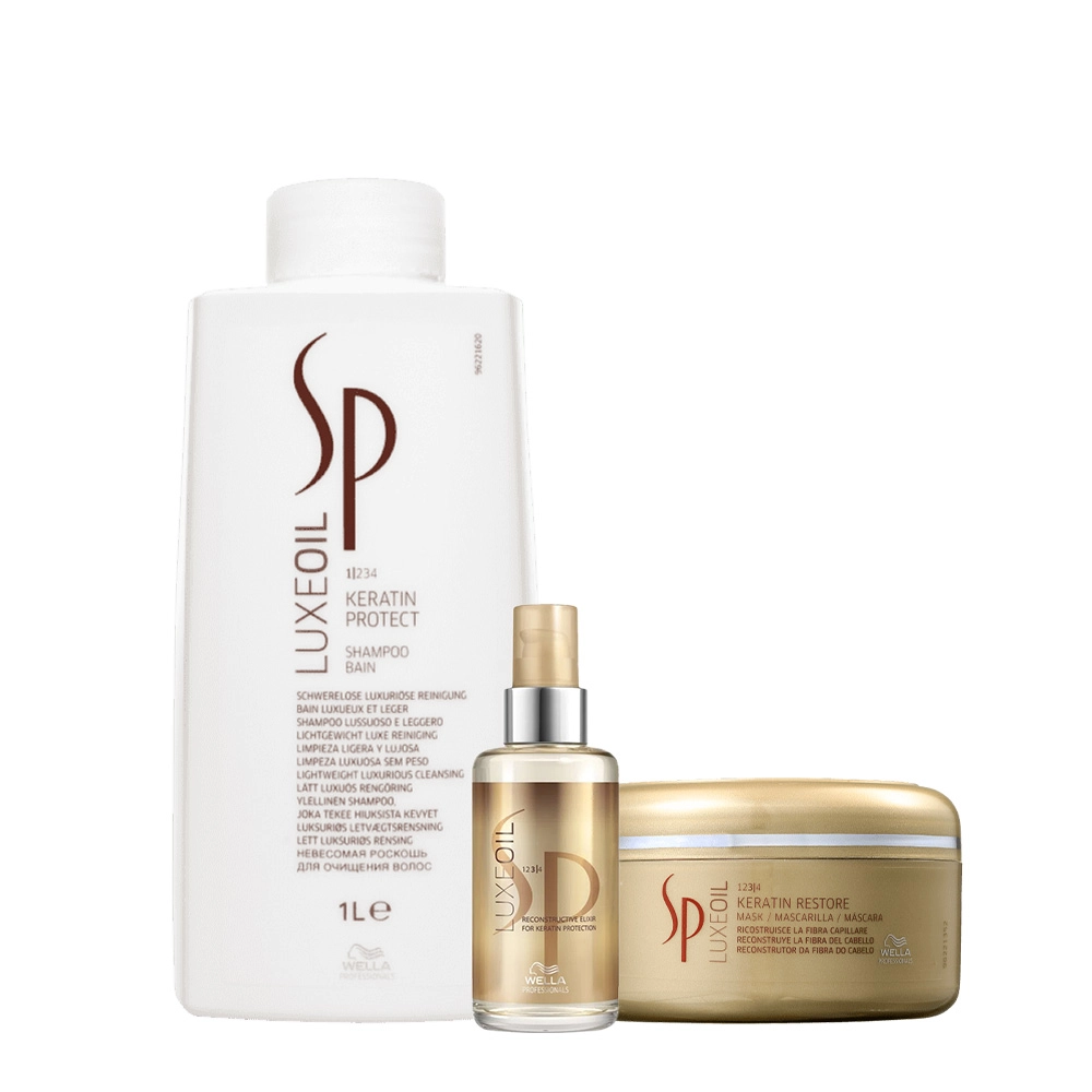 Produto: Kit SP System Professional Luxe Oil Keratin Shampoo Restore Máscara e Óleo 100ml (3 produtos)