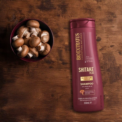 Produto Kit Shampoo 350ml e Condicionador 200ml Bio Extratus Shitake Plus