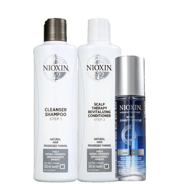 Produto: Kit Nioxin Sistema 2 Cleanser Duo 300ml e Serum Noturno 70ml 3 Produtos