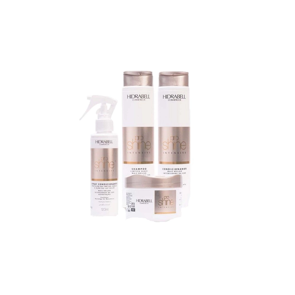 Kit Hidrabell Pro Shine Intensive Duo Máscara e Spray (4 produtos) Produto: Kit Hidrabell Pro Shine Intensive Duo Máscara e Spray (4 produtos)