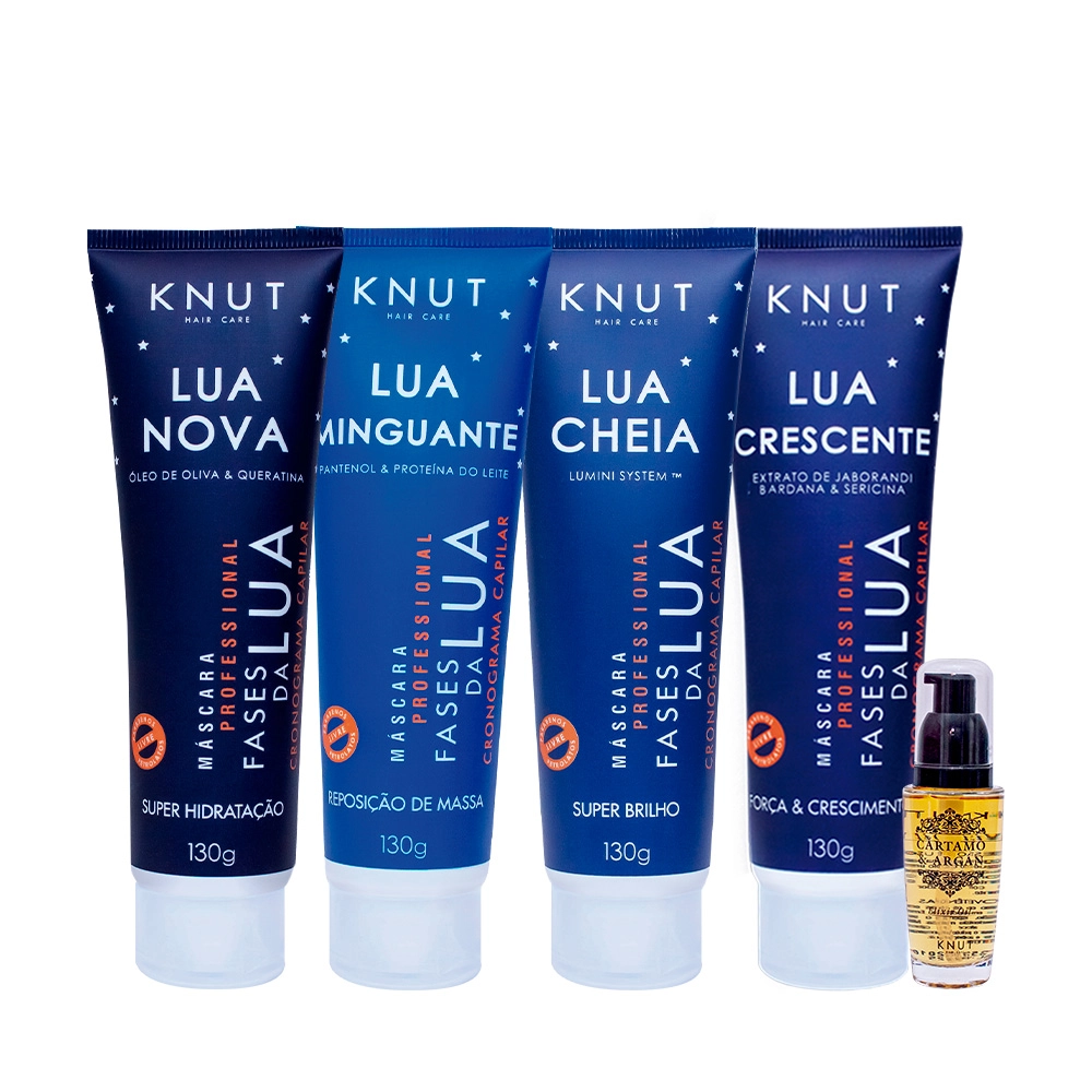 Produto: Kit Knut Professional Fases da Lua e Elixir Oil Cartamo e Argan (5 produtos)