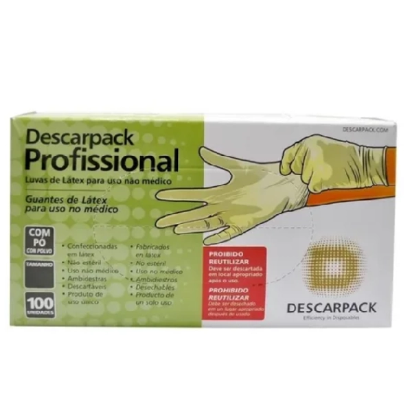 Produto: Luva Profissional Látex Descarpack Com Pó C/100 Und M