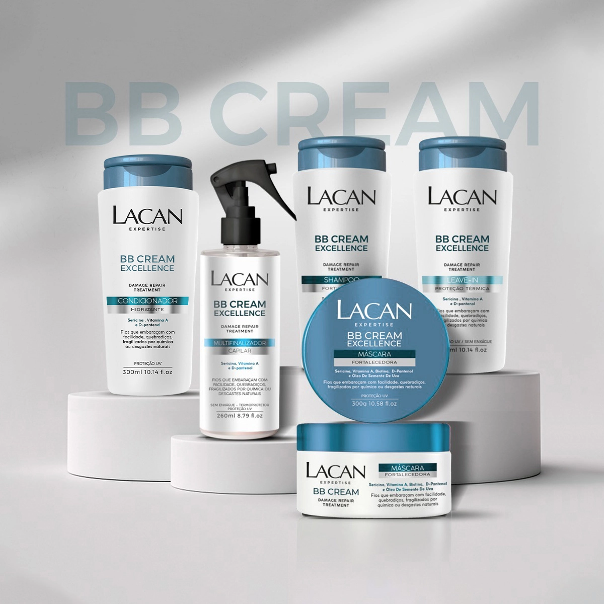 Produto: Kit Lacan BB Cream Excellence Shampoo e Multifinalizador Leave-in (2 produtos)