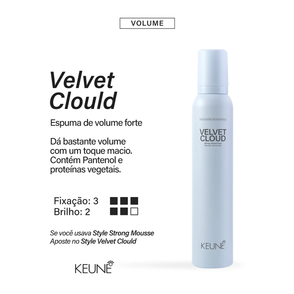Produto: Mousse Volumador Velvet Cloud Keune Style 200ml