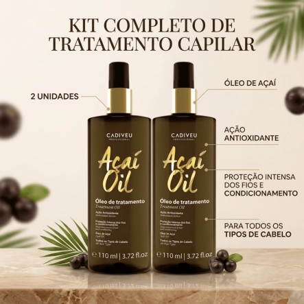 Kit Açaí Oil 110 Extra Cadiveu Professional 2 Unidades Produto Kit Açaí Oil 110 Extra Cadiveu Professional 2 Unidades