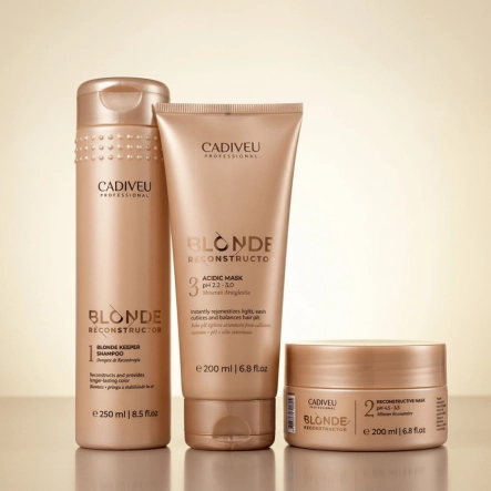 Produto: Kit Cadiveu Blonde Reconstructor Shampoo 250ml Máscara de Reconstrução e Acidificante 200ml