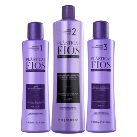 Produto Kit Cadiveu Plástica dos Fios Disciplina Máxima Shampoo 300ml Tratamento 1L Máscara 300ml