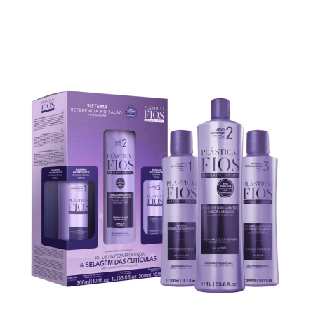 Produto Kit Cadiveu Plástica dos Fios Disciplina Máxima Shampoo 300ml Tratamento 1L Máscara 300ml