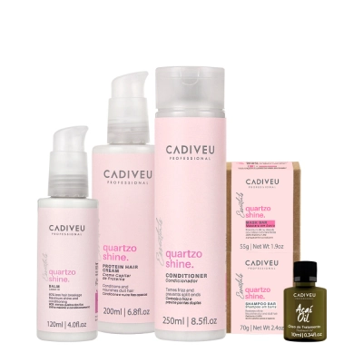 Kit Cadiveu Professional Essentials Quartzo Shine Shampoo Barra Condicionador Máscara Barra Pré-Shampoo Leave-in e Açaí Produto: Kit Cadiveu Professional Essentials Quartzo Shine Shampoo Barra Condicionador Máscara Barra Pré-Shampoo Leave-in e Açaí