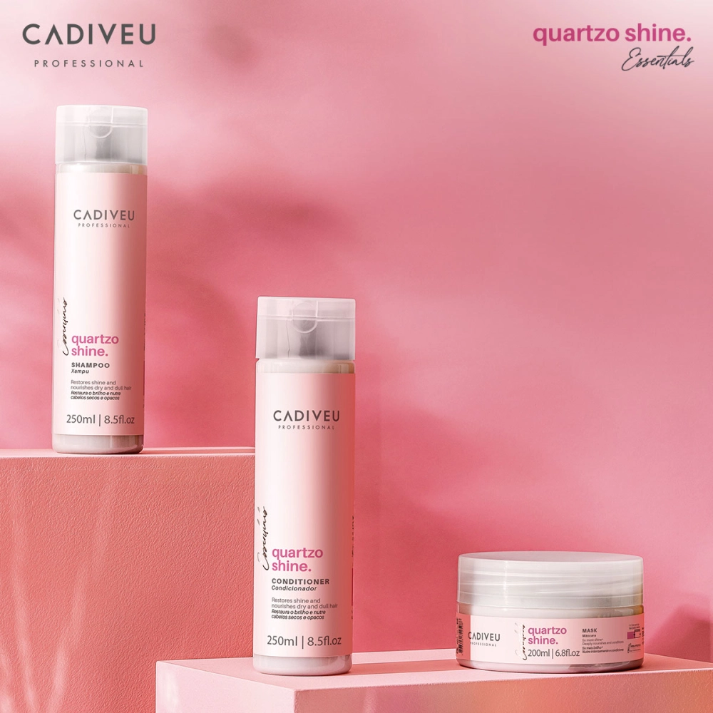 Produto: Kit Cadiveu Essentials Quartzo Shine Shampoo Condicionador Máscara Pré-Shampoo Leave-in e Óleo 6 Produtos