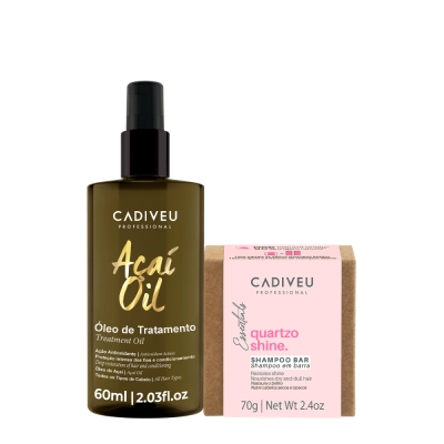 Kit Cadiveu Professional Essentials Quartzo Shine Shampoo em barra e Açaí Oil 60 (2 produtos) Produto: Kit Cadiveu Professional Essentials Quartzo Shine Shampoo em barra e Açaí Oil 60 (2 produtos)
