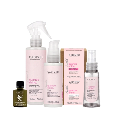 Kit Cadiveu Professional Hair Quartzo Shine Barra e Açaí Óleo 10ml (6 produtos) Produto: Kit Cadiveu Professional Hair Quartzo Shine Barra e Açaí Óleo 10ml (6 produtos)