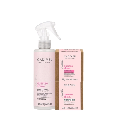Produto: Kit Cadiveu Professional Hair Quartzo Shine Fluído Shampoo em Barra e Máscara em Barra (3 produtos)