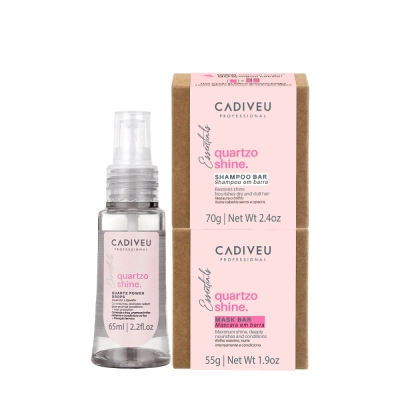 Produto: Kit Cadiveu Professional Hair Quartzo Shine Óleo Shampoo em Barra e Máscara em Barra (3 produtos)