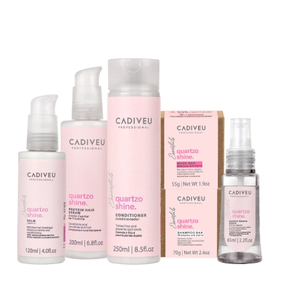 Kit Cadiveu Professional Quartzo Shine Shampoo Barra Condicionador Máscara Barra Pré Shampoo Leave-in e Óleo (6 produtos Produto: Kit Cadiveu Professional Quartzo Shine Shampoo Barra Condicionador Máscara Barra Pré Shampoo Leave-in e Óleo (6 produtos