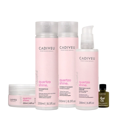 Produto: Kit Cadiveu Professional Quartzo Shine Shampoo Condicionador Máscara Pré-Shampoo e Açaí Oil (5 produtos)