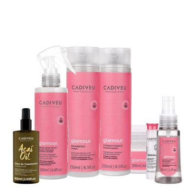 Produto: Kit Cadiveu Profissional Essentials Glamour Completo e Óleo Açaí 60ml (7 produtos)
