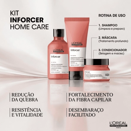 Produto Kit Inforcer Home Care Shampoo Condicionador Máscara L'Oréal Professionnel 3 Produtos