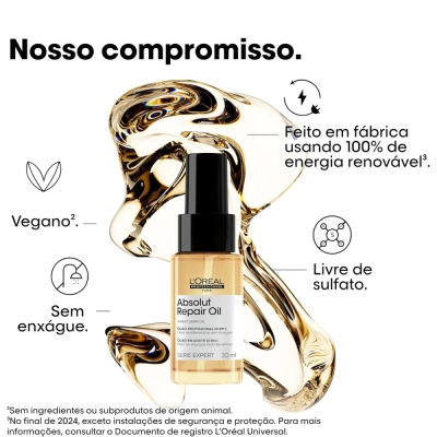 Kit L'Oréal Professionnel Absolut Repair Gold Shampoo 240ml Condicionador 750ml e Óleo 30ml Produto Kit L'Oréal Professionnel Absolut Repair Gold Shampoo 240ml Condicionador 750ml e Óleo 30ml