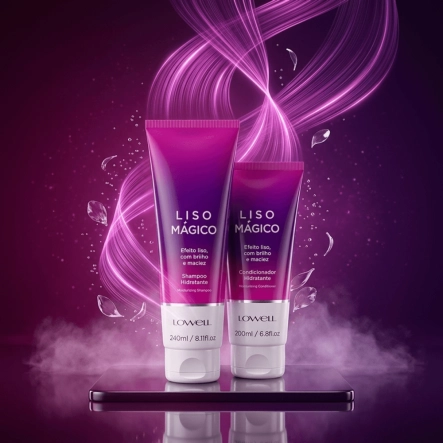 Produto: Kit Liso Mágico Duo Home Care Shampoo 240ml e Condicionador 200ml Lowell Keeping Liss