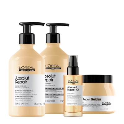 Produto: Kit L'Oréal Professionnel Absolut Repair Gold Quinoa Protein Shampoo 750ml Condicionador 750ml