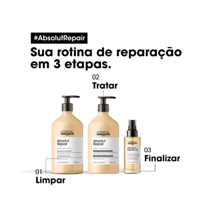 Produto: Kit L'Oréal Professionnel Absolut Repair Gold Quinoa Protein Shampoo Condicionador Máscara Óleo e Power Repair (5 produt